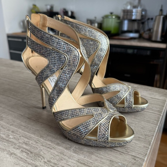 Jimmy Choo Karla Leopard-Print Glitter Fabric Pump (37.5) - Picture 3 of 9